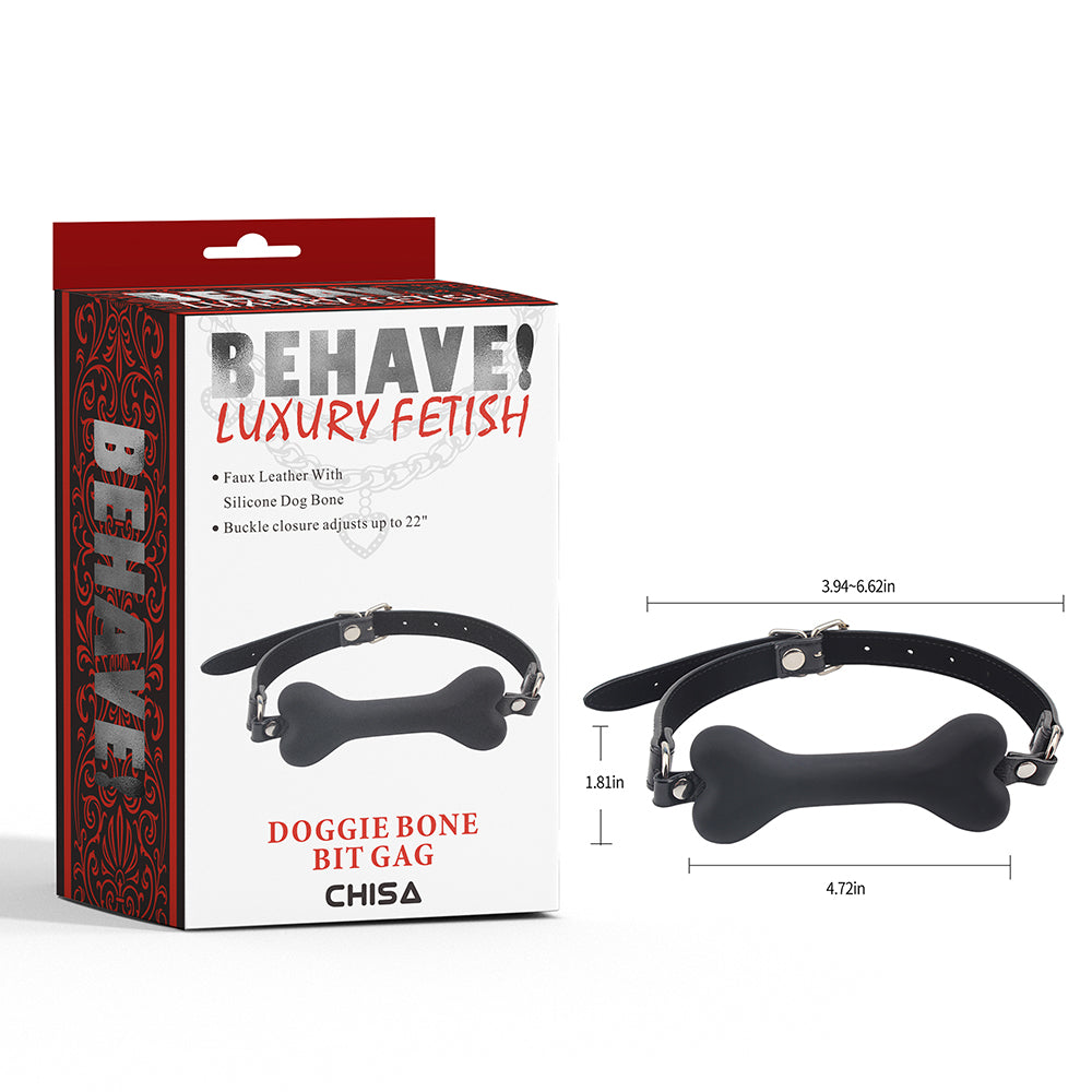 BEHAVE! DOGGLE BONE BIT GAG-BLACK