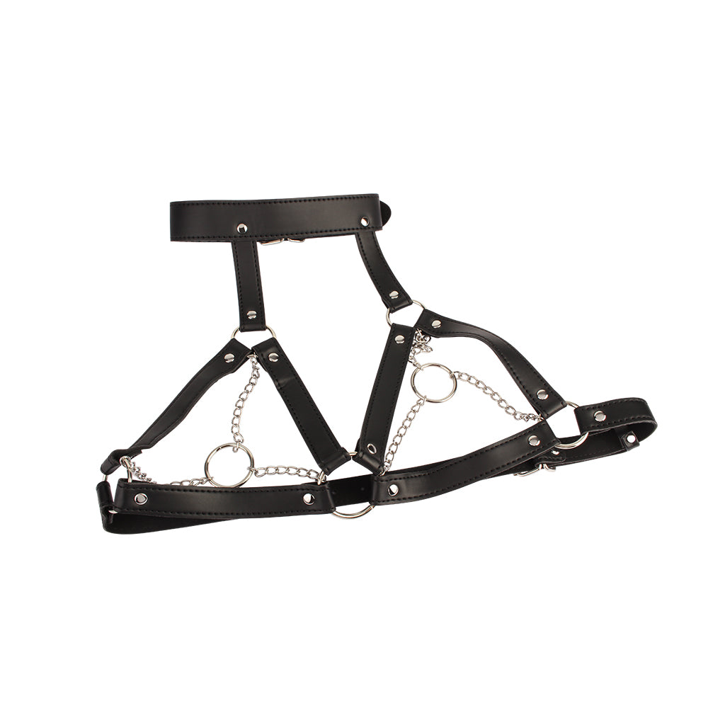 BEHAVE! BREAST HARNESS WITH O-RING CHAINS