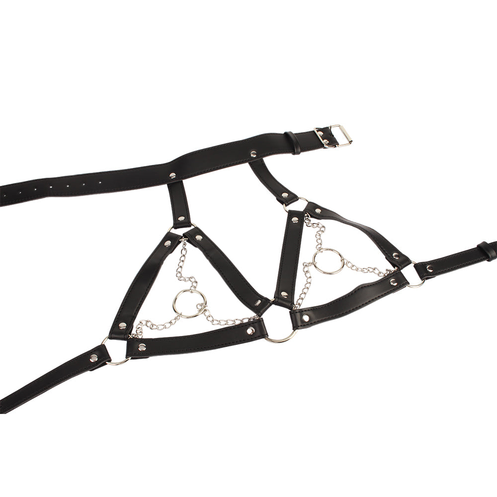 BEHAVE! BREAST HARNESS WITH O-RING CHAINS
