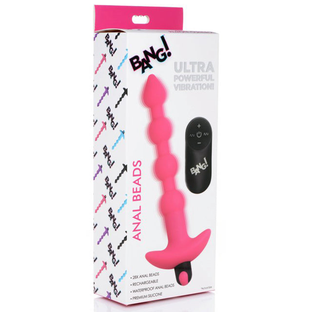 BANG! VIBE SILICONE ANAL BEADS & REMOTE CONTROL - ROSA