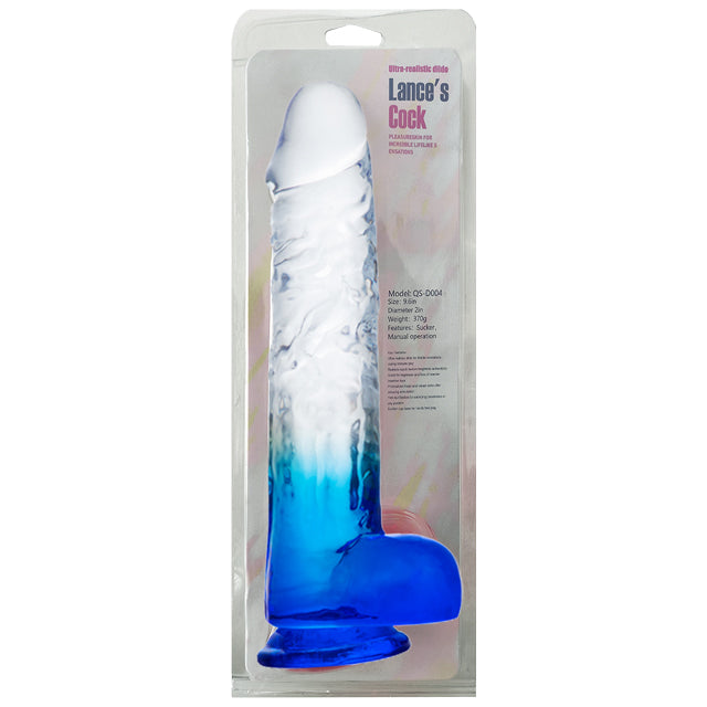 DILDO LANCES WITH BALLS COCK BLUE