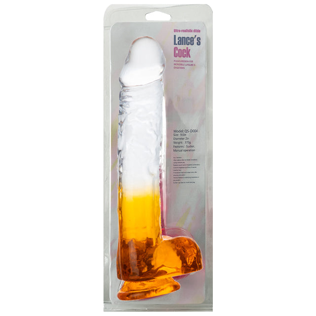 DILDO LANCES WITH BALLS COCK ORANGE