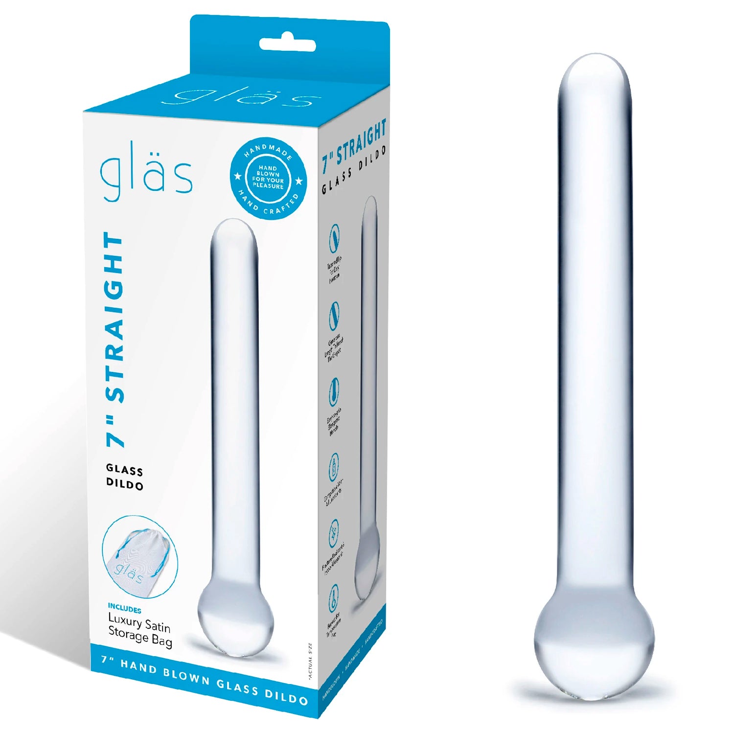 GLAS 7 INCH STRAIGHT GLASS DILDO