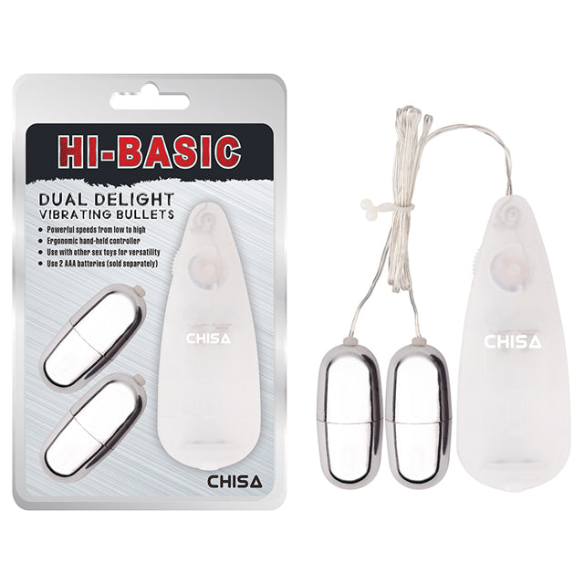 HI-BASIC DUAL DELIGHT VIBRATING BULLETS - BLANCO