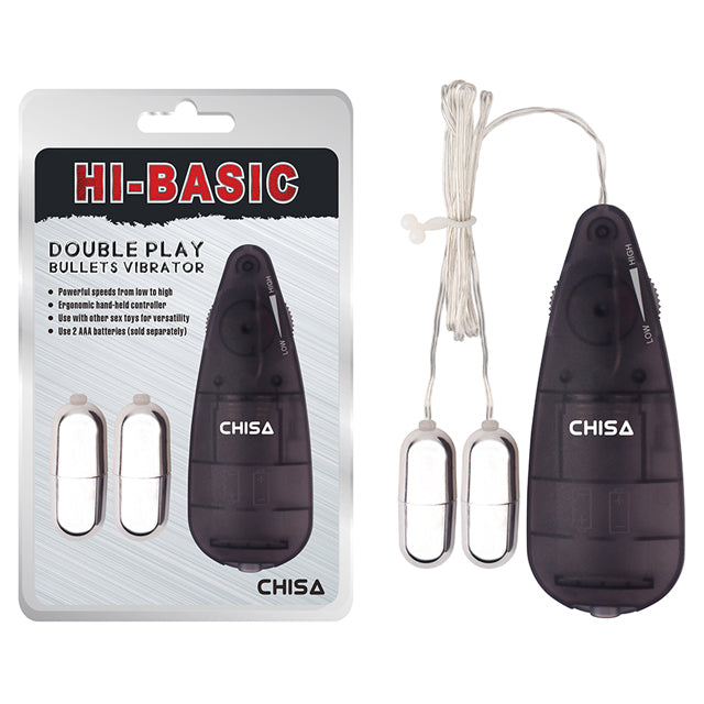HI-BASIC DOUBLE PLAY BULLETS VIBRATOR - NEGRO