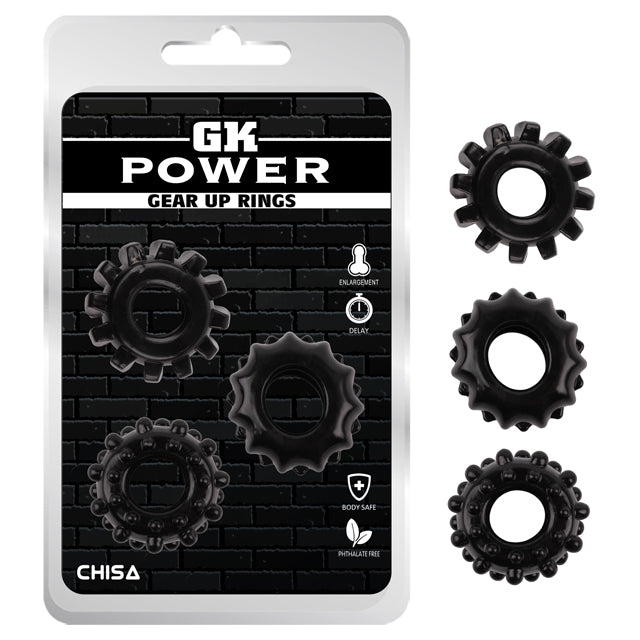 GK POWER GEAR UP RINGS - NEGRO