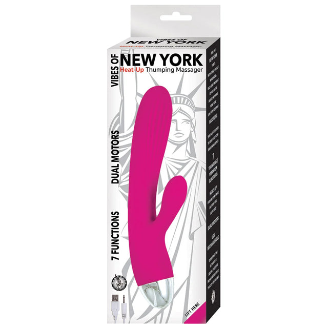 VIBES OF NEW YORK HEAT-UP THUMPING MASSAGER - FUCSIA