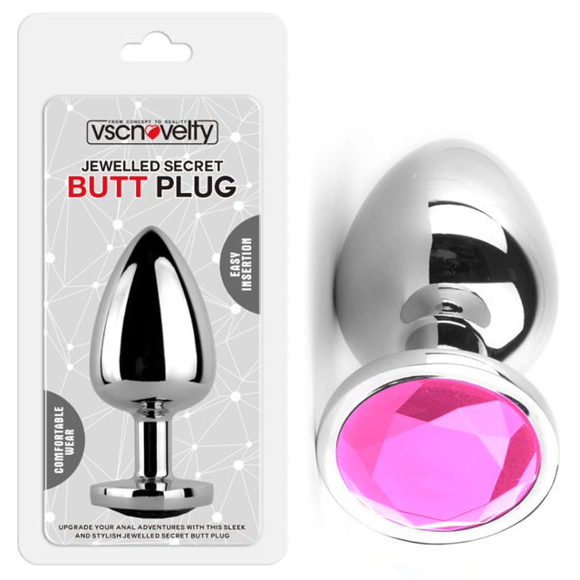 JEWELLED SECRET BUTT PLUG SILVER MEDIANO - AZUL