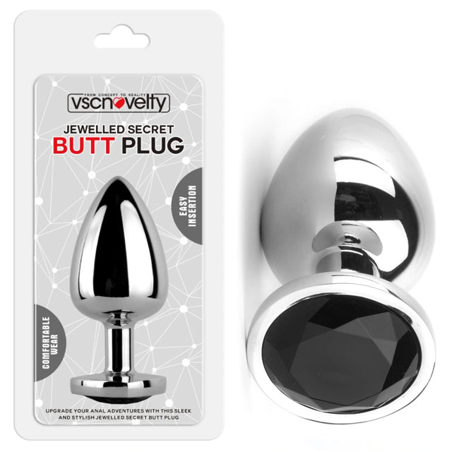 JEWELLED SECRET BUTT PLUG SILVER MEDIANO - AZUL