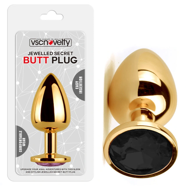 JEWELLED SECRET BUTT PLUG GOLD MEDIANO - CLARO