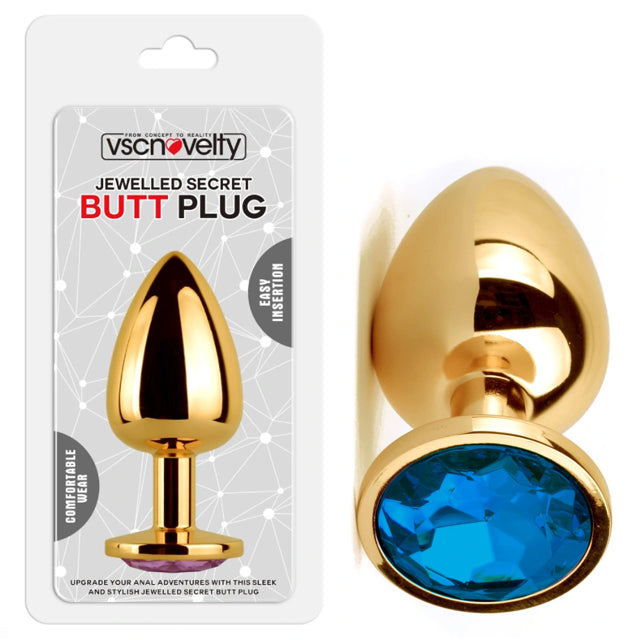 JEWELLED SECRET BUTT PLUG GOLD MEDIANO - CLARO