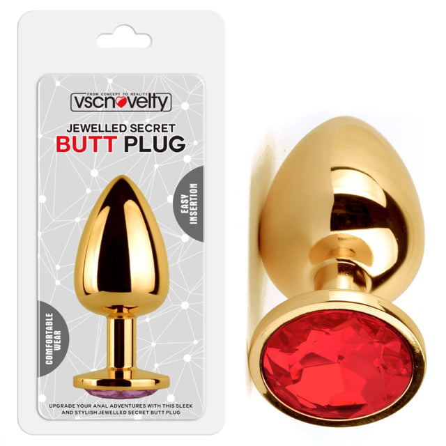 JEWELLED SECRET BUTT PLUG GOLD MEDIANO - CLARO