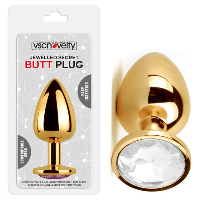 JEWELLED SECRET BUTT PLUG GOLD CHICO - ROSA
