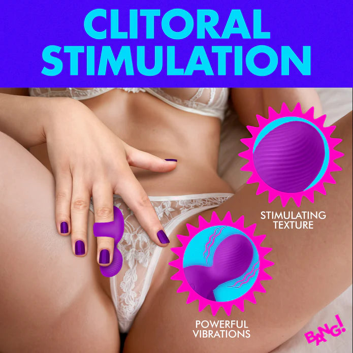 BANG! SILICONE FINGER VIBRATOR - PURPLE