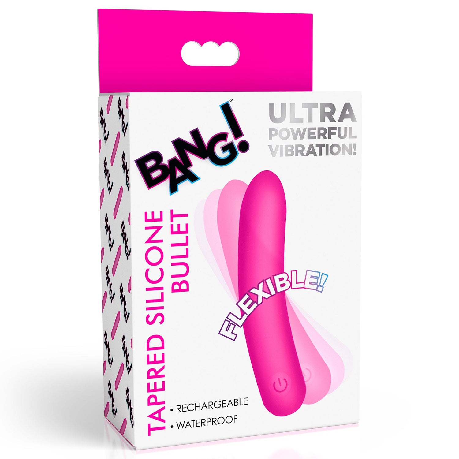 BANG! TAPERED FLEXIBLE SILICONE BULLET - ROSA