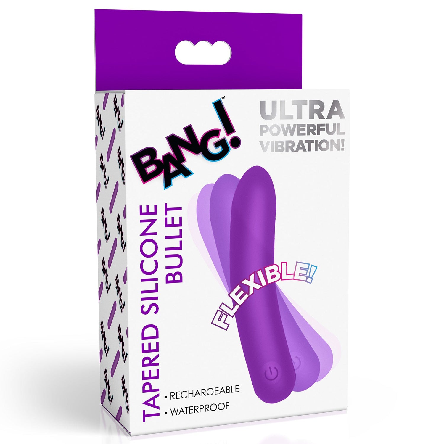BANG! TAPERED FLEXIBLE SILICONE BULLET - MORADO
