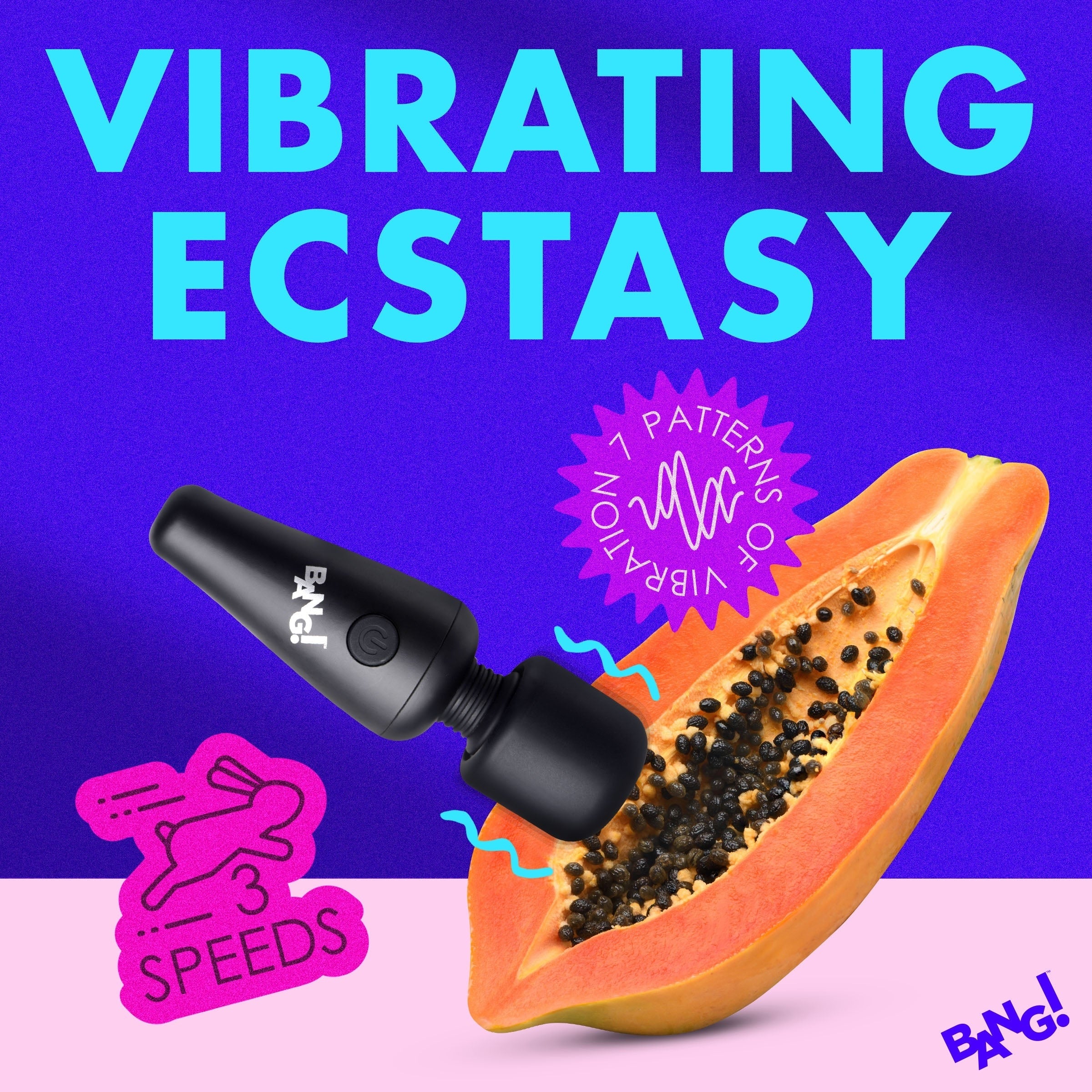 BANG! 10X VIBRATING MINI SILICONE WAND - NEGRO