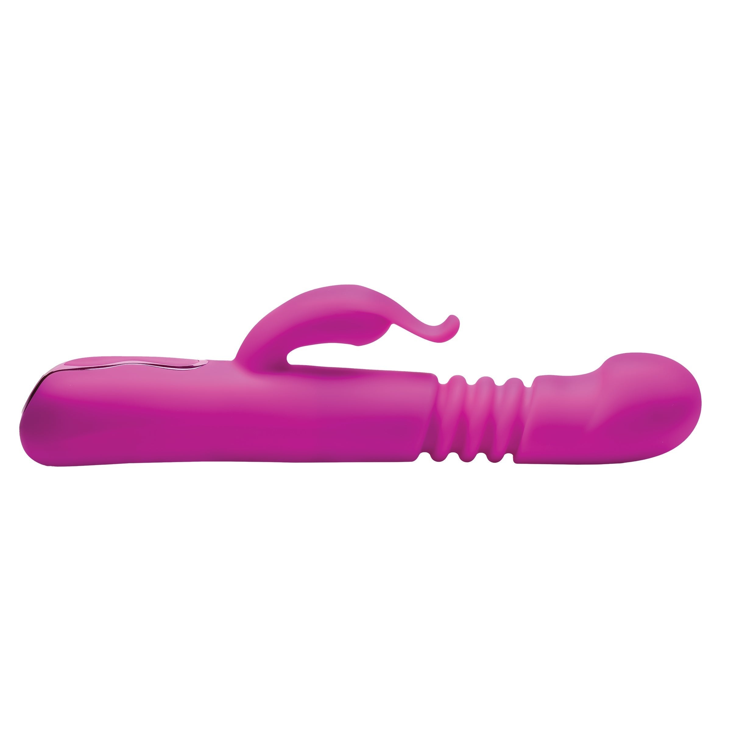 BANG! THRUSTING SILICONE RABBIT VIBRATOR - MORADO