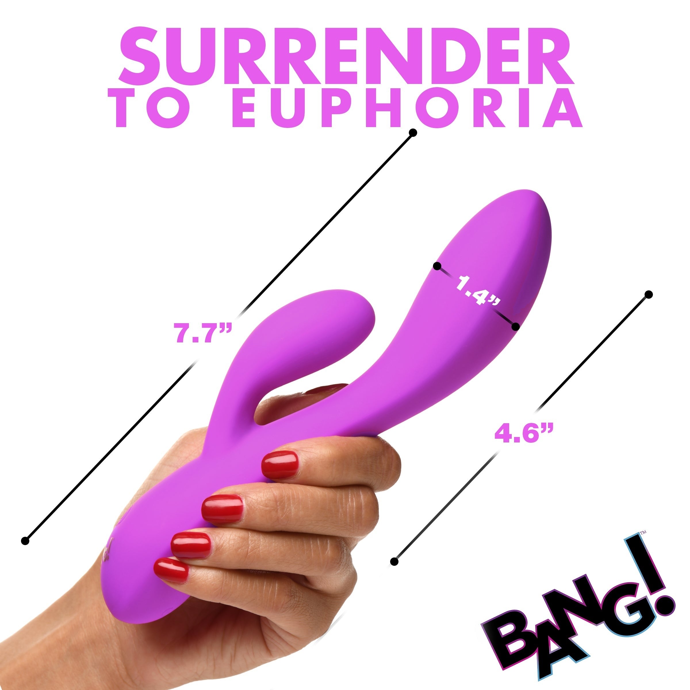 BANG! 10X FLEXIBLE SILICONE RABBIT - MORADO