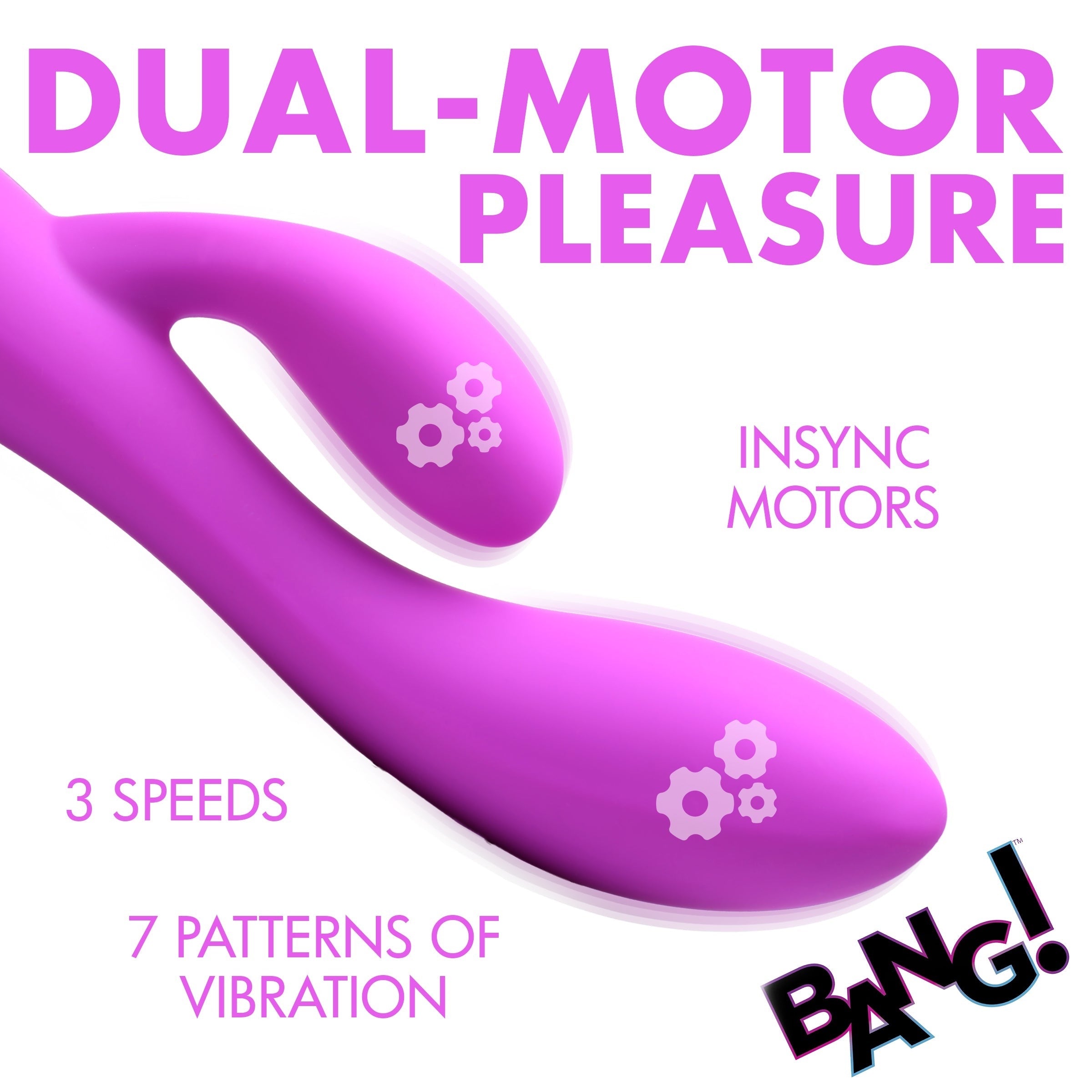 BANG! 10X FLEXIBLE SILICONE RABBIT - MORADO