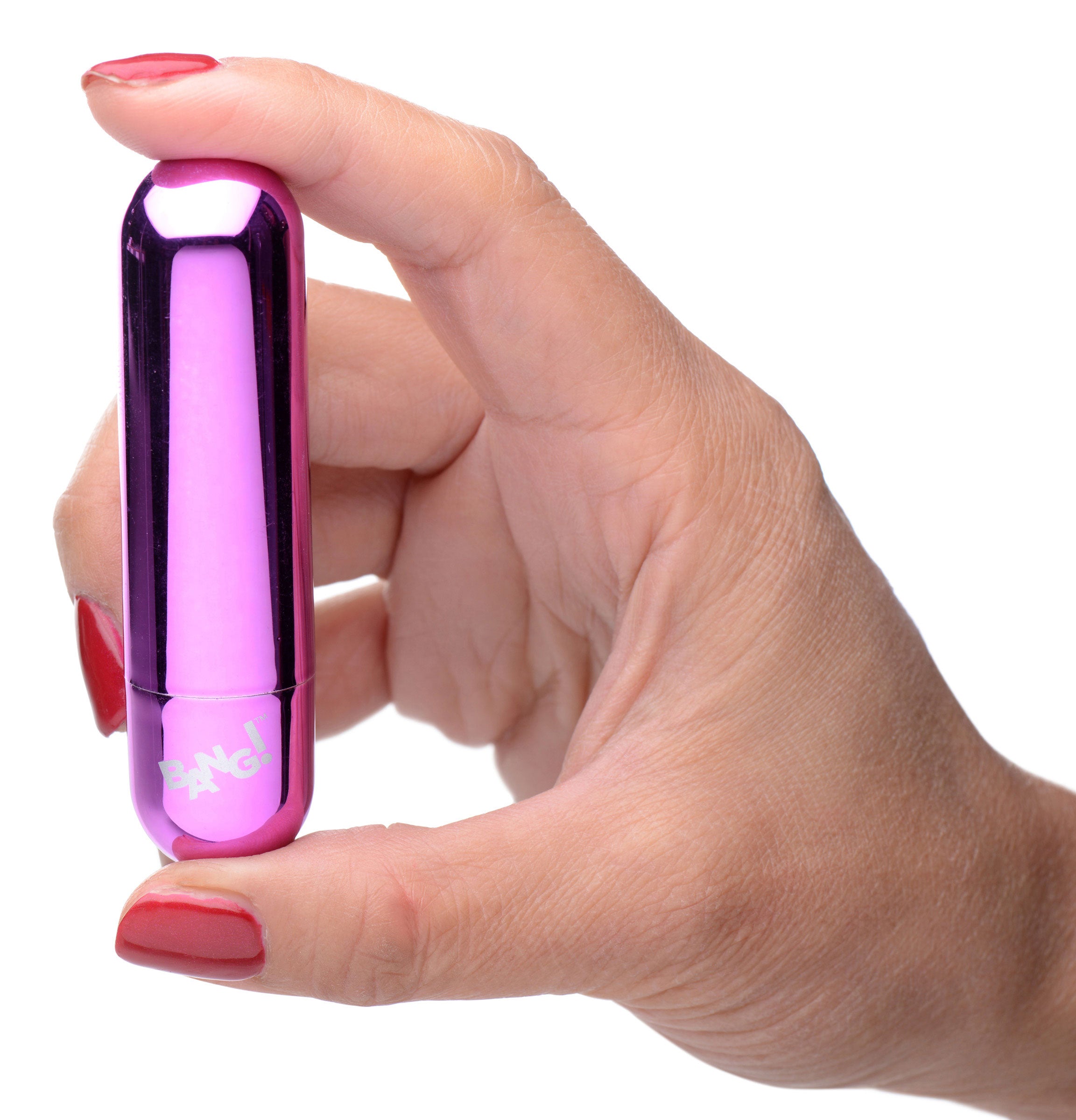 BANG! 10X RECHARGEABLE VIBRATING METALLIC BULLET - MORADO
