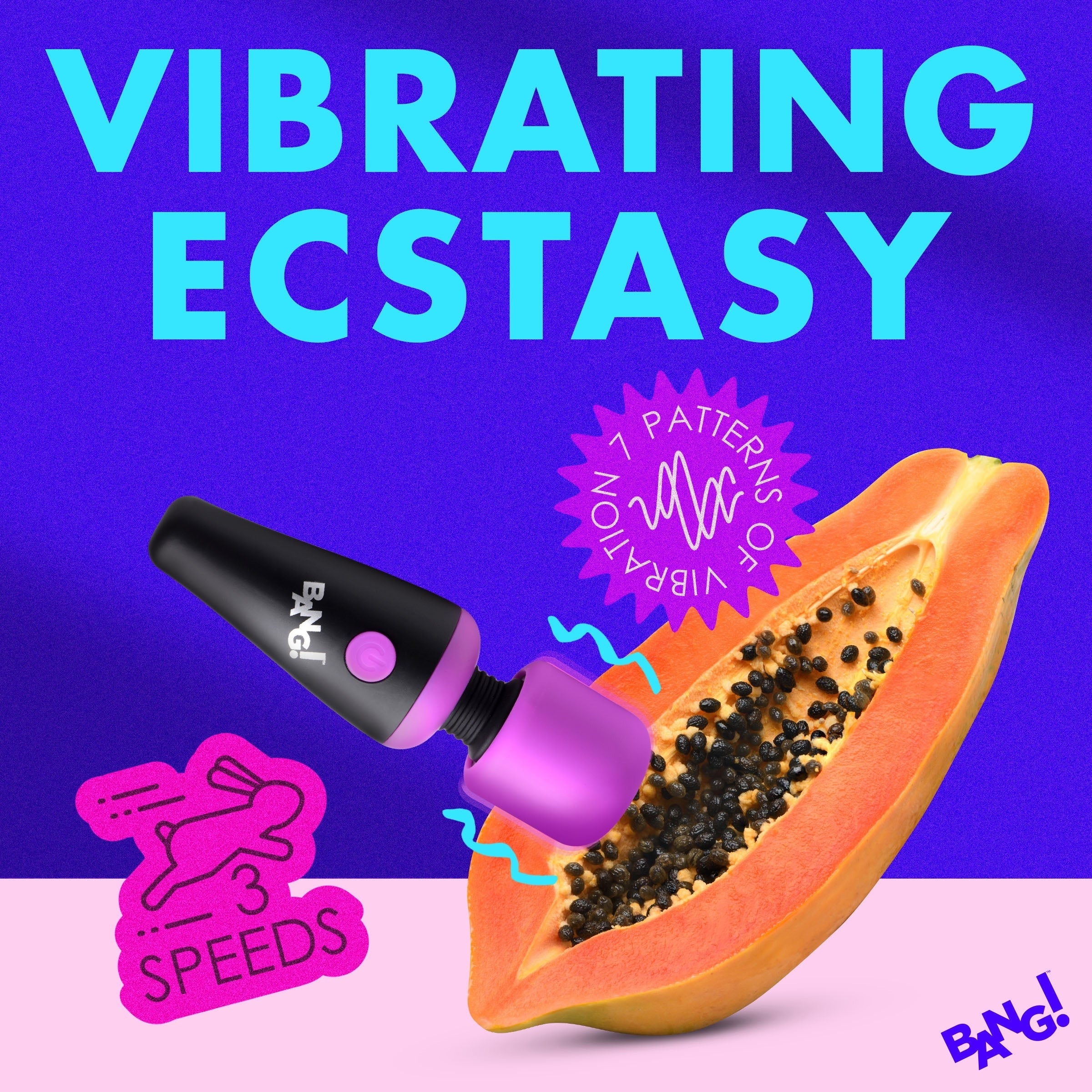 BANG! 10X VIBRATING MINI SILICONE WAND - MORADO