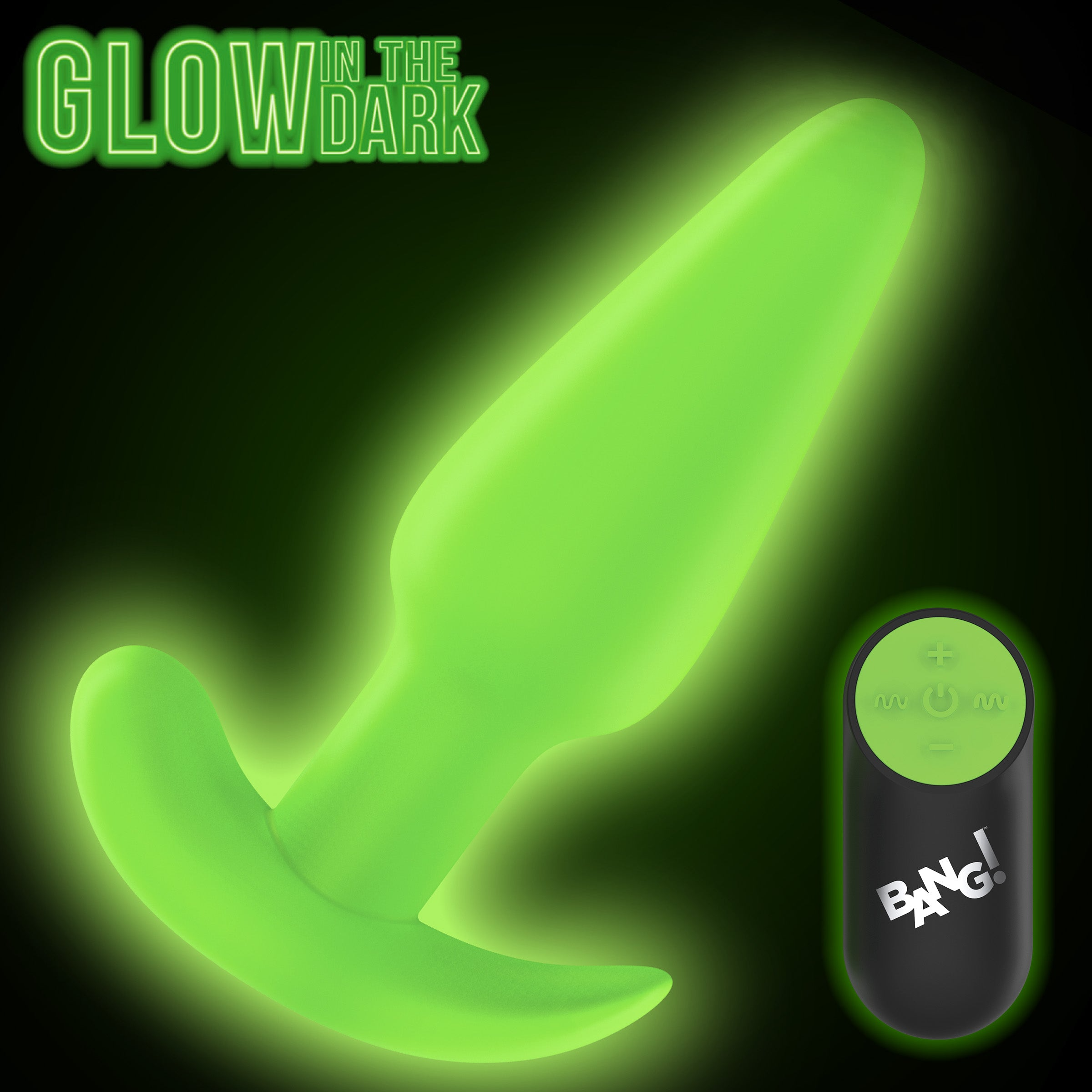 BANG! 21X GLOW-IN-THE-DARK BUTT PLUG WITH REMOTE