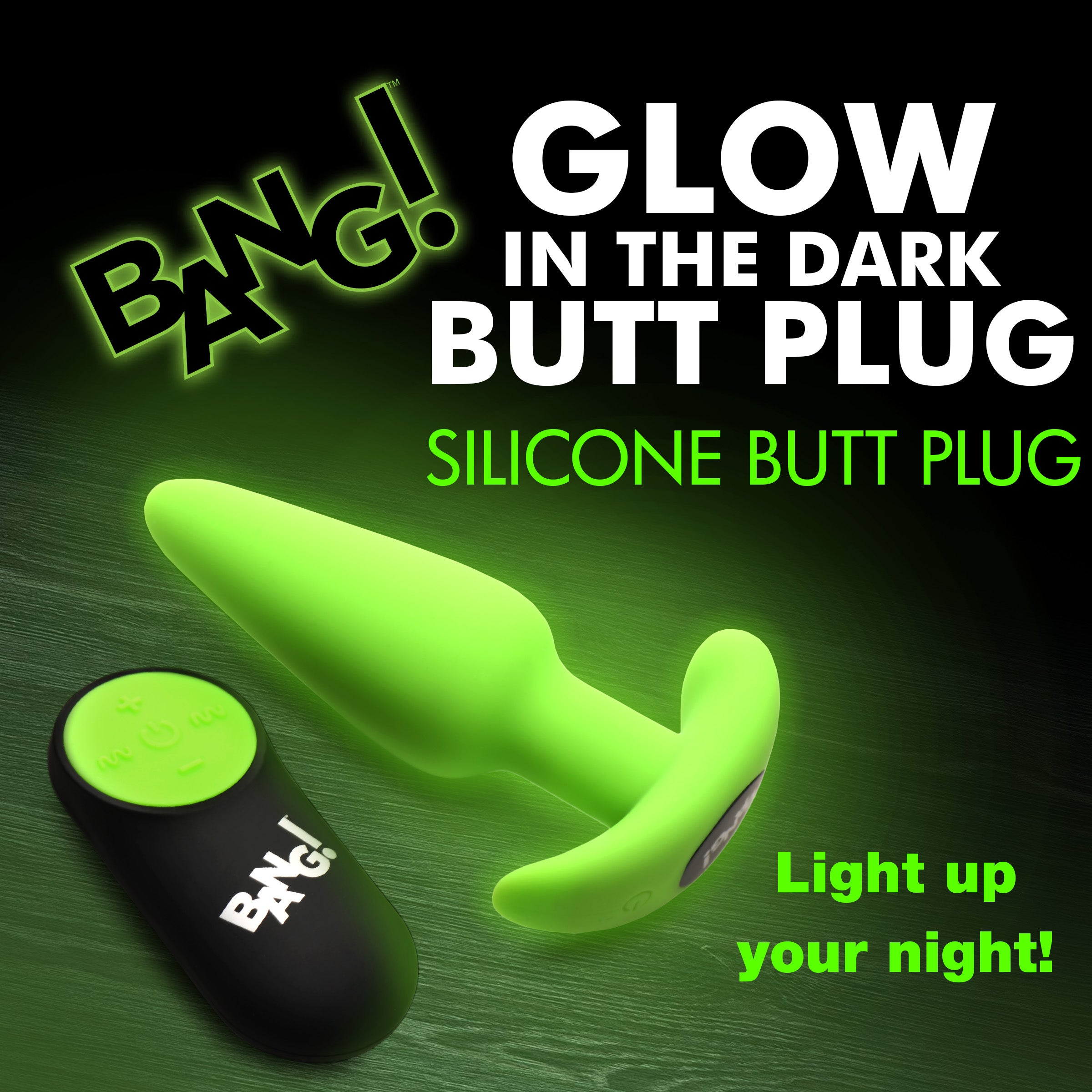 BANG! 21X GLOW-IN-THE-DARK BUTT PLUG WITH REMOTE