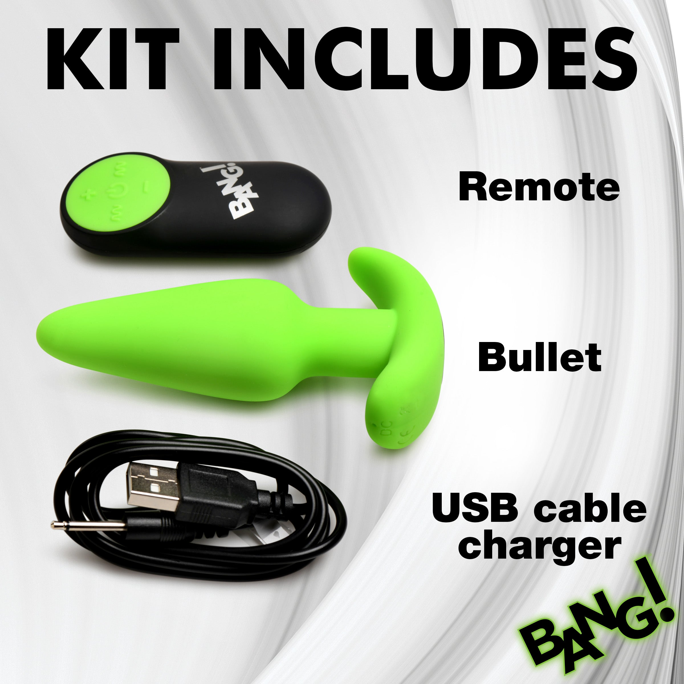 BANG! 21X GLOW-IN-THE-DARK BUTT PLUG WITH REMOTE