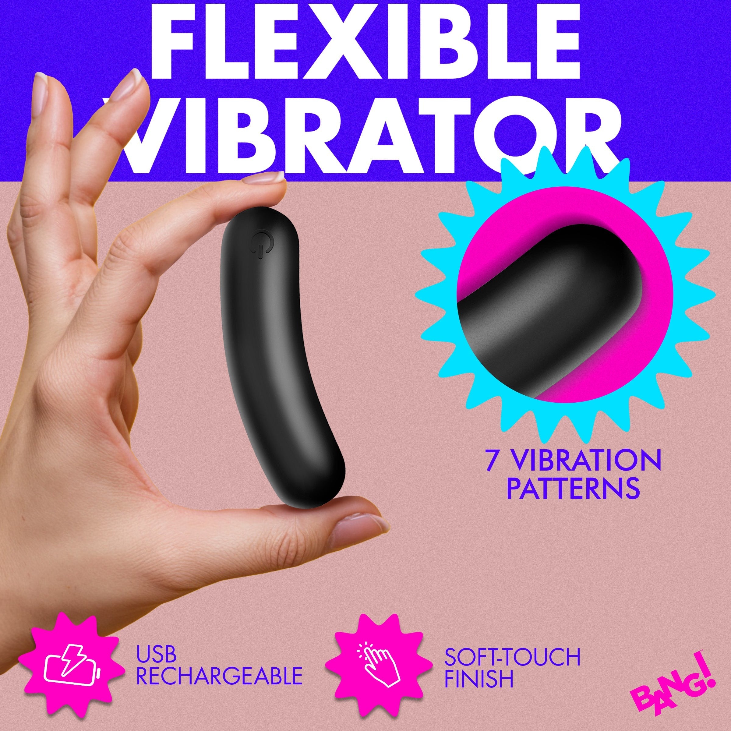 BANG! FLEXIBLE SILICONE BULLET - NEGRO