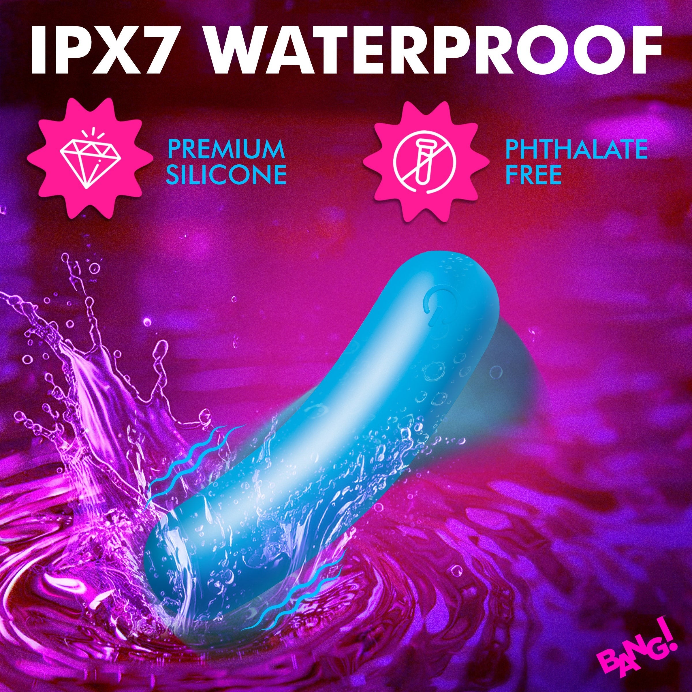 BANG! FLEXIBLE SILICONE BULLET - AZUL