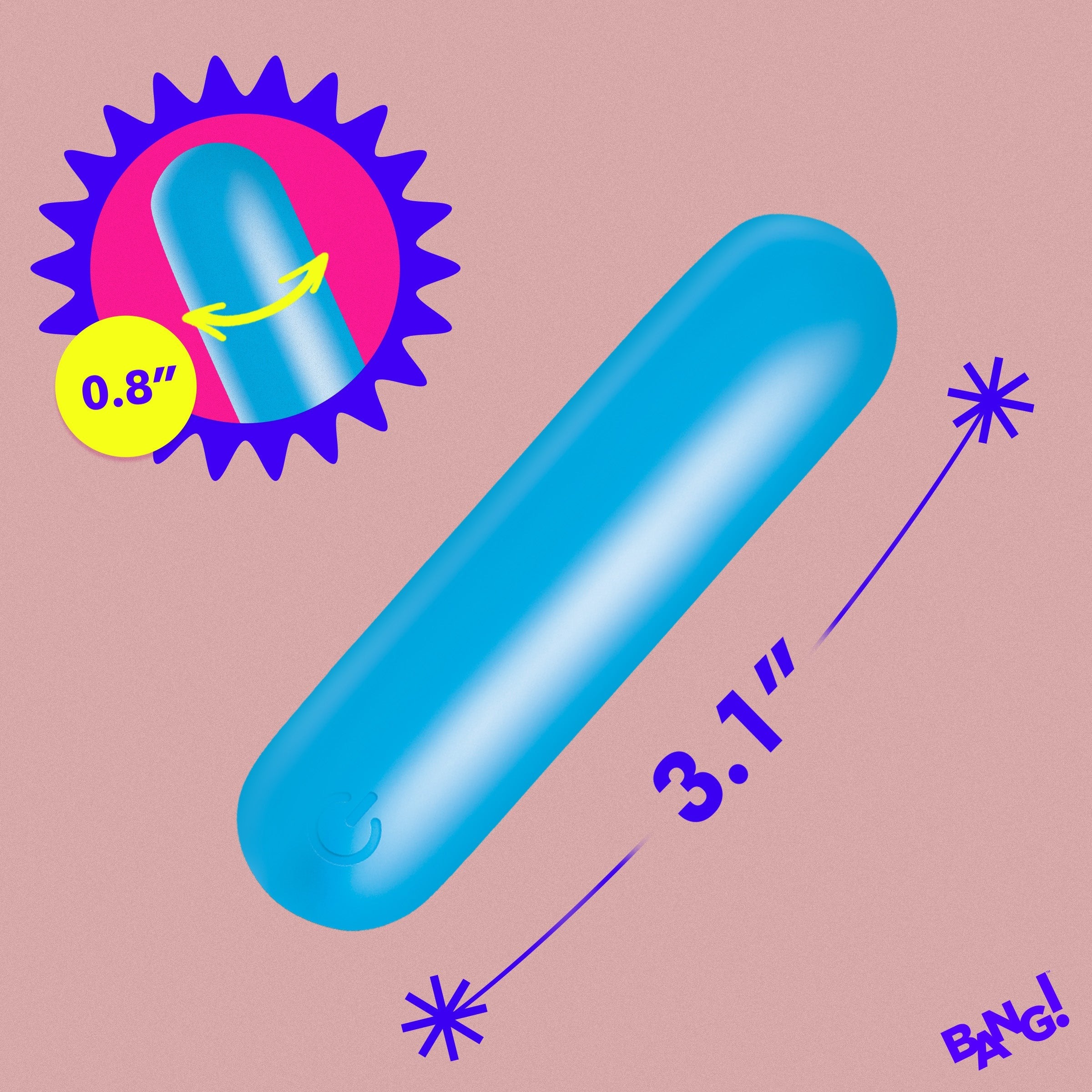 BANG! FLEXIBLE SILICONE BULLET - AZUL