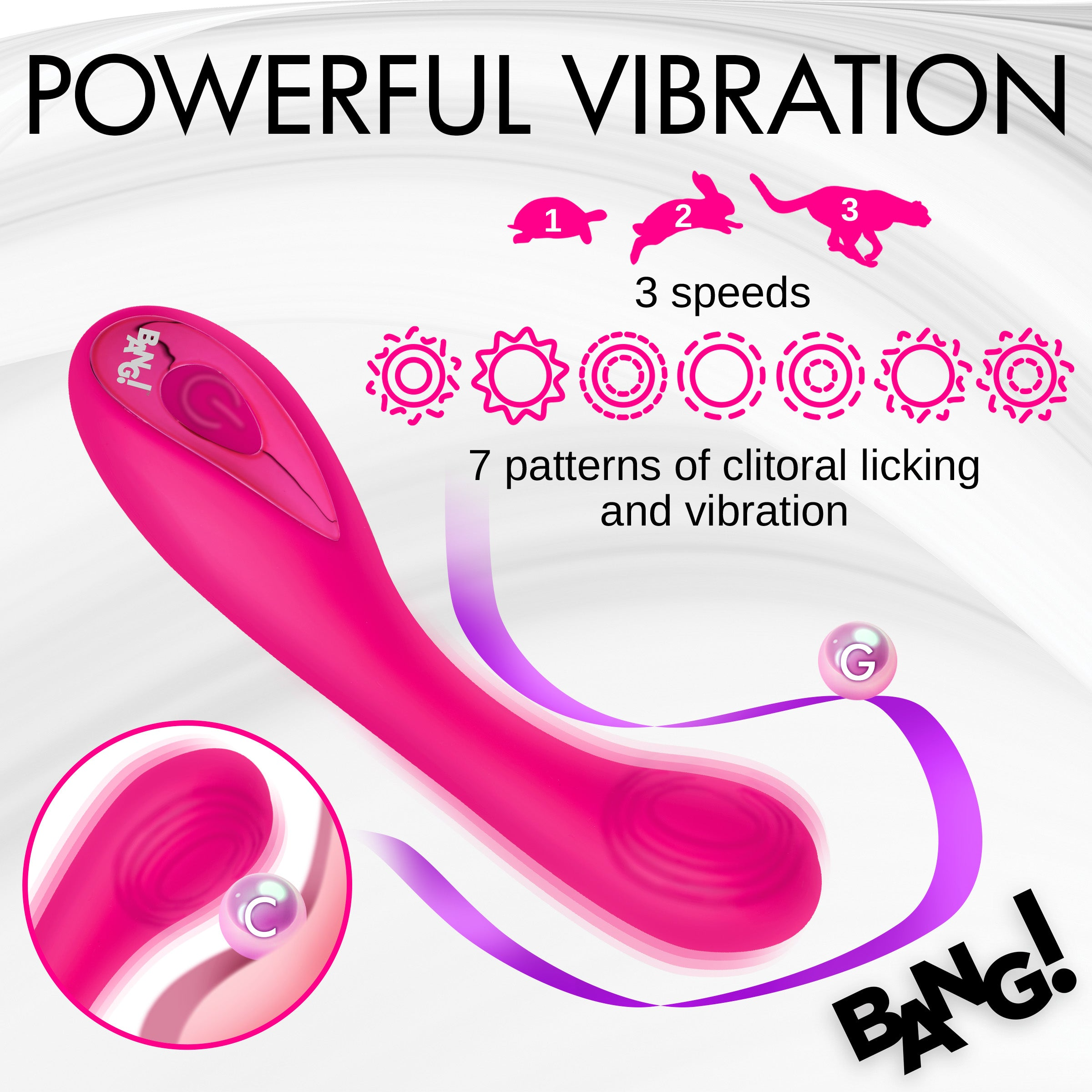 BANG! G-SPOT SILICONE VIBRATOR - ROSA