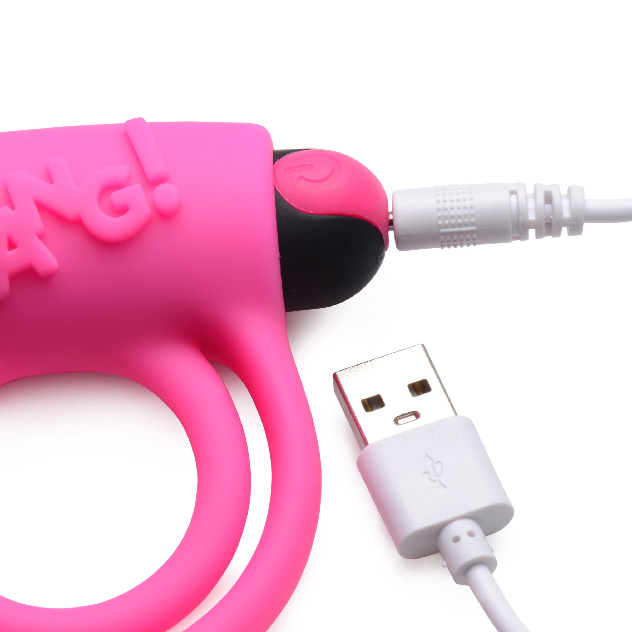 BANG! SILICONE COCKRING & BULLET W REMOTE - ROSA