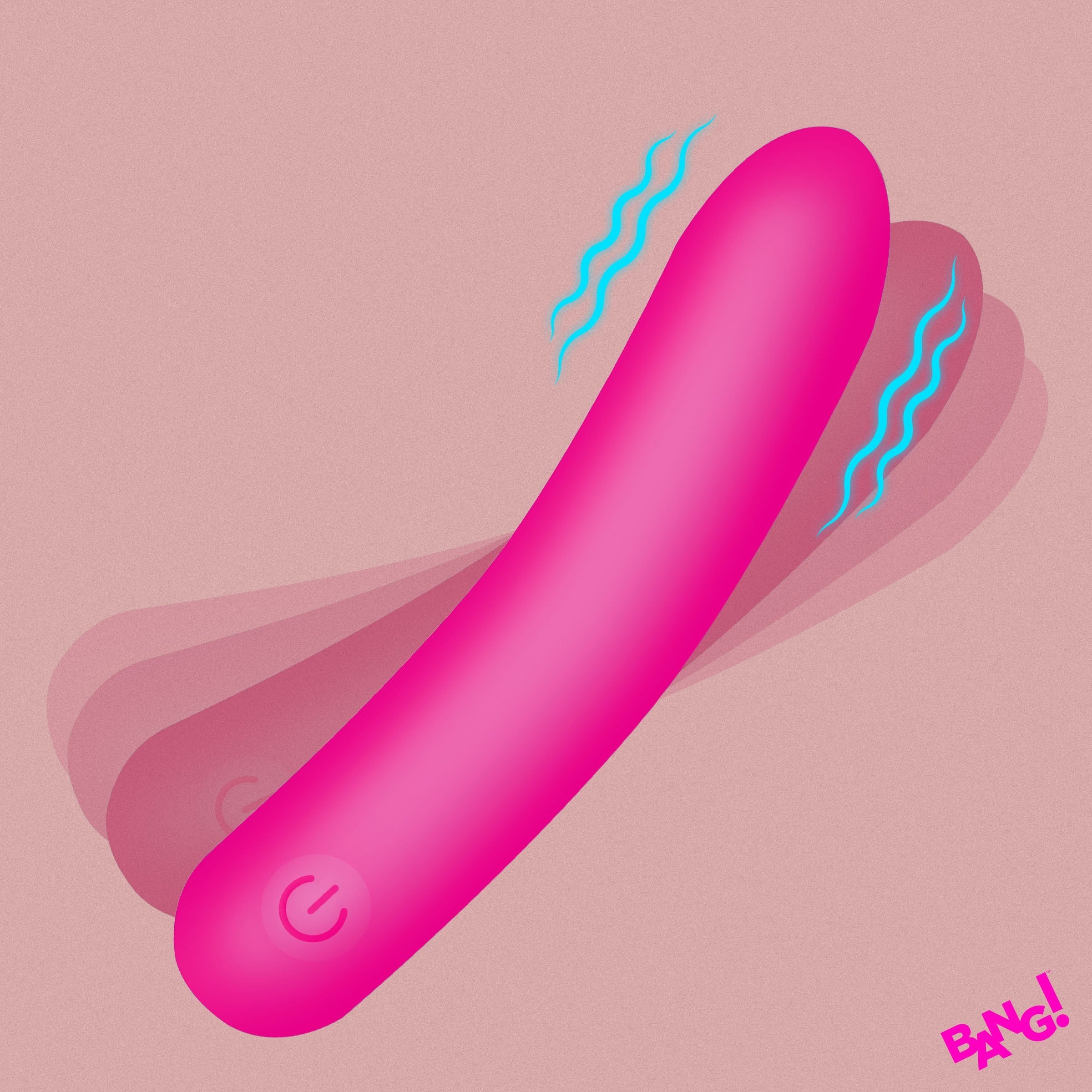 BANG! TAPERED FLEXIBLE SILICONE BULLET - ROSA