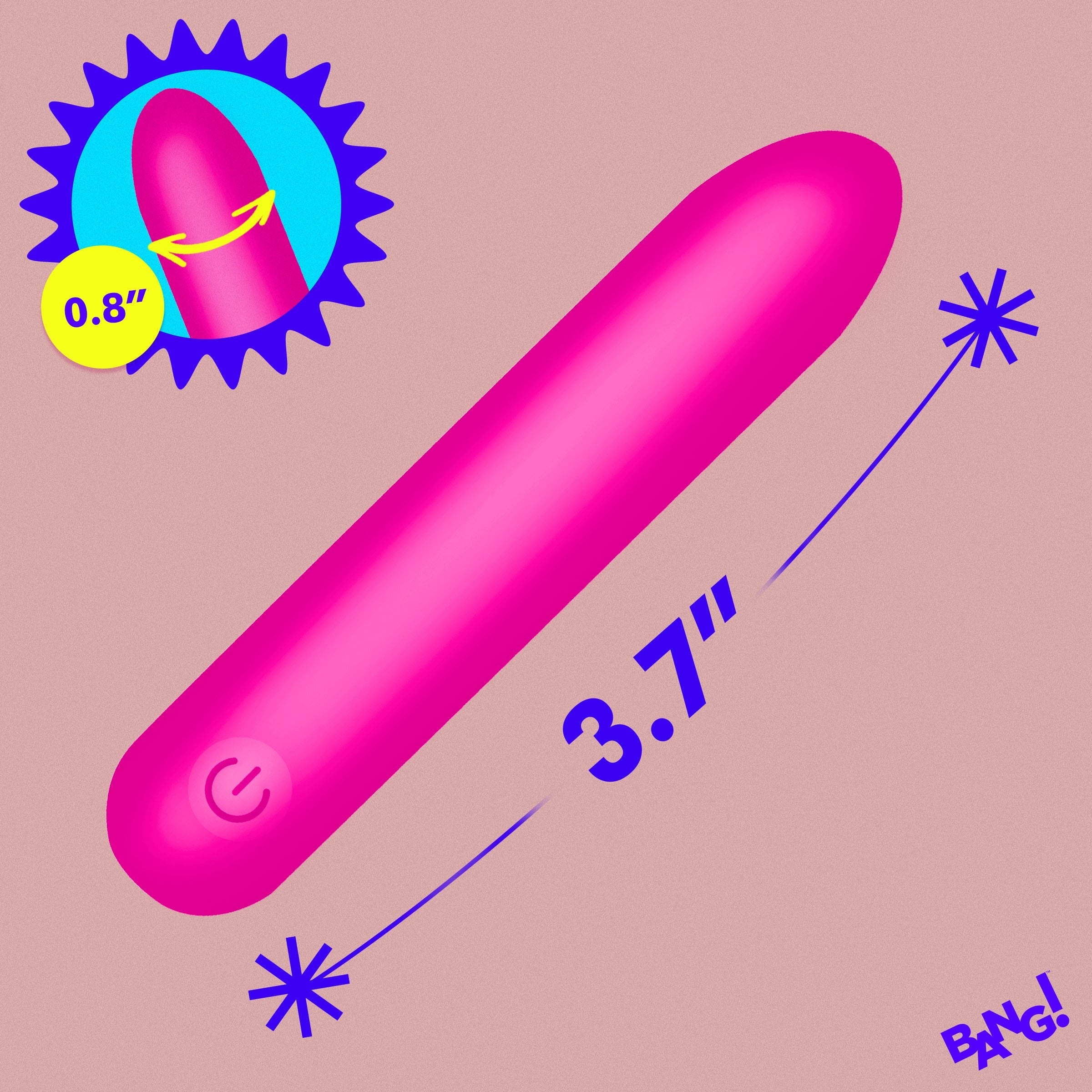 BANG! TAPERED FLEXIBLE SILICONE BULLET - ROSA
