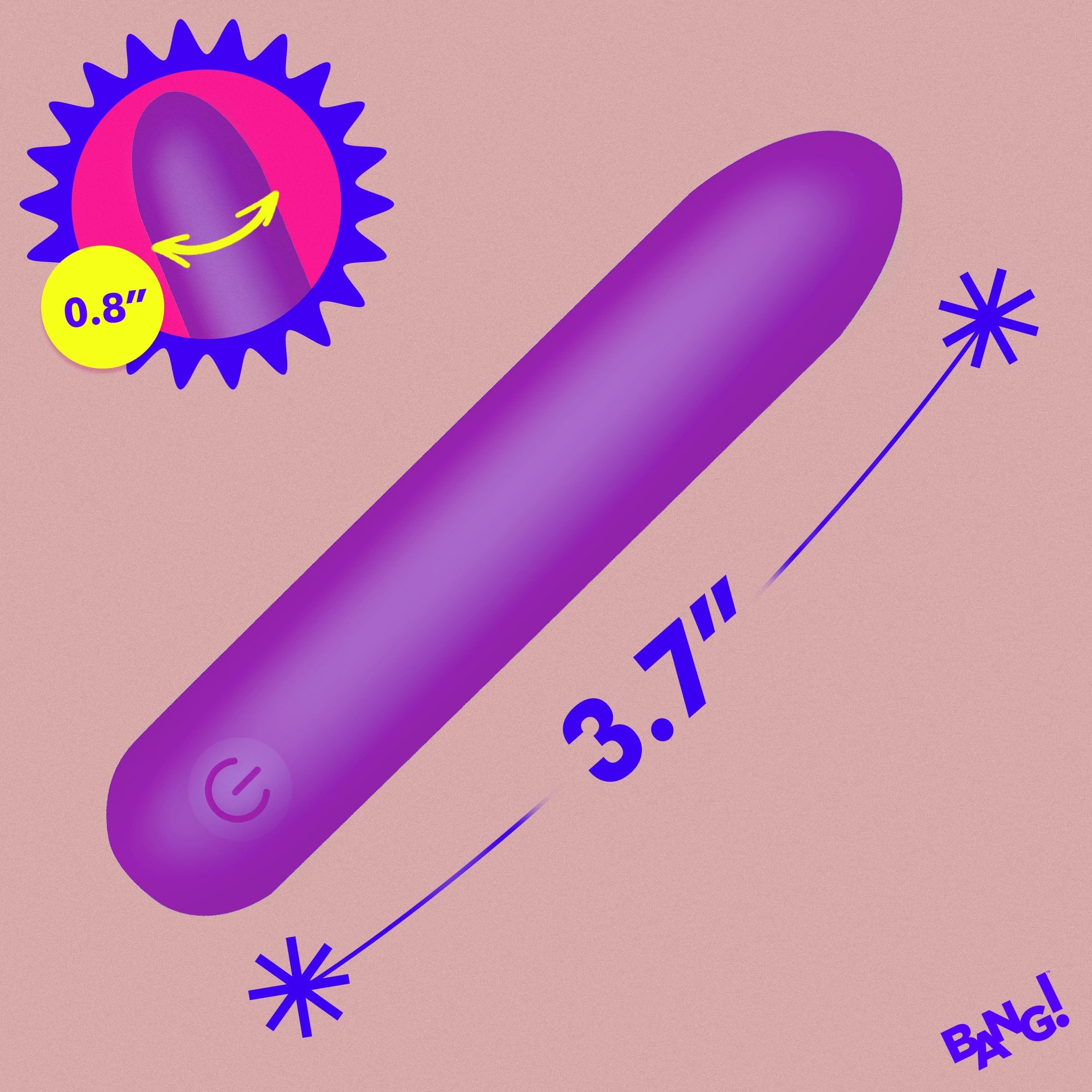 BANG! TAPERED FLEXIBLE SILICONE BULLET - MORADO