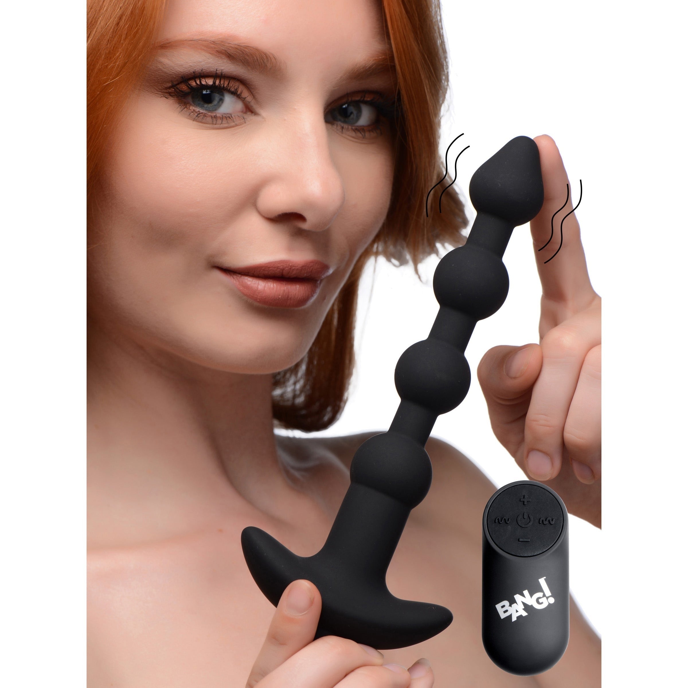 BANG! VIBE SILICONE ANAL BEADS & REMOTE CONTROL - NEGRO