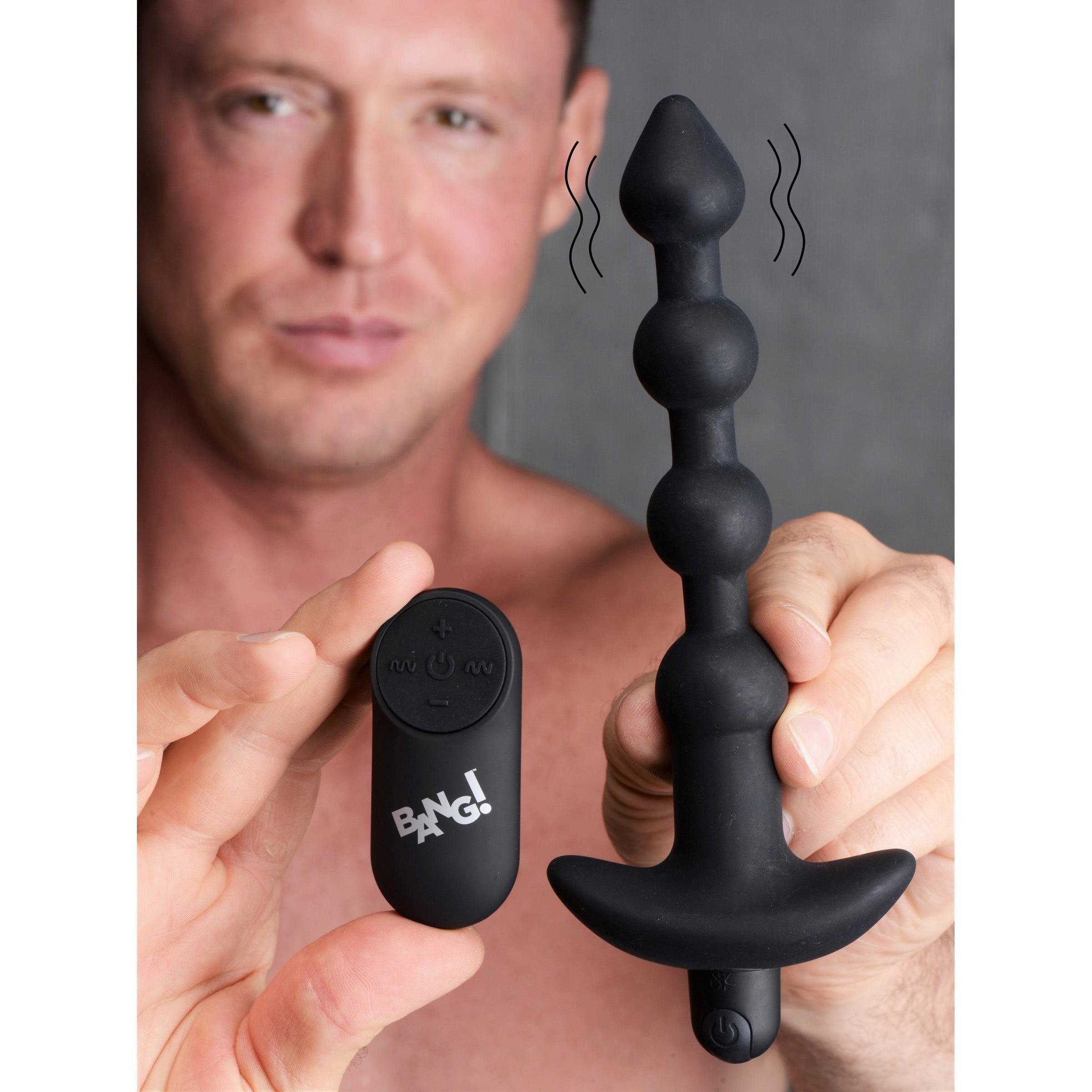 BANG! VIBE SILICONE ANAL BEADS & REMOTE CONTROL - NEGRO