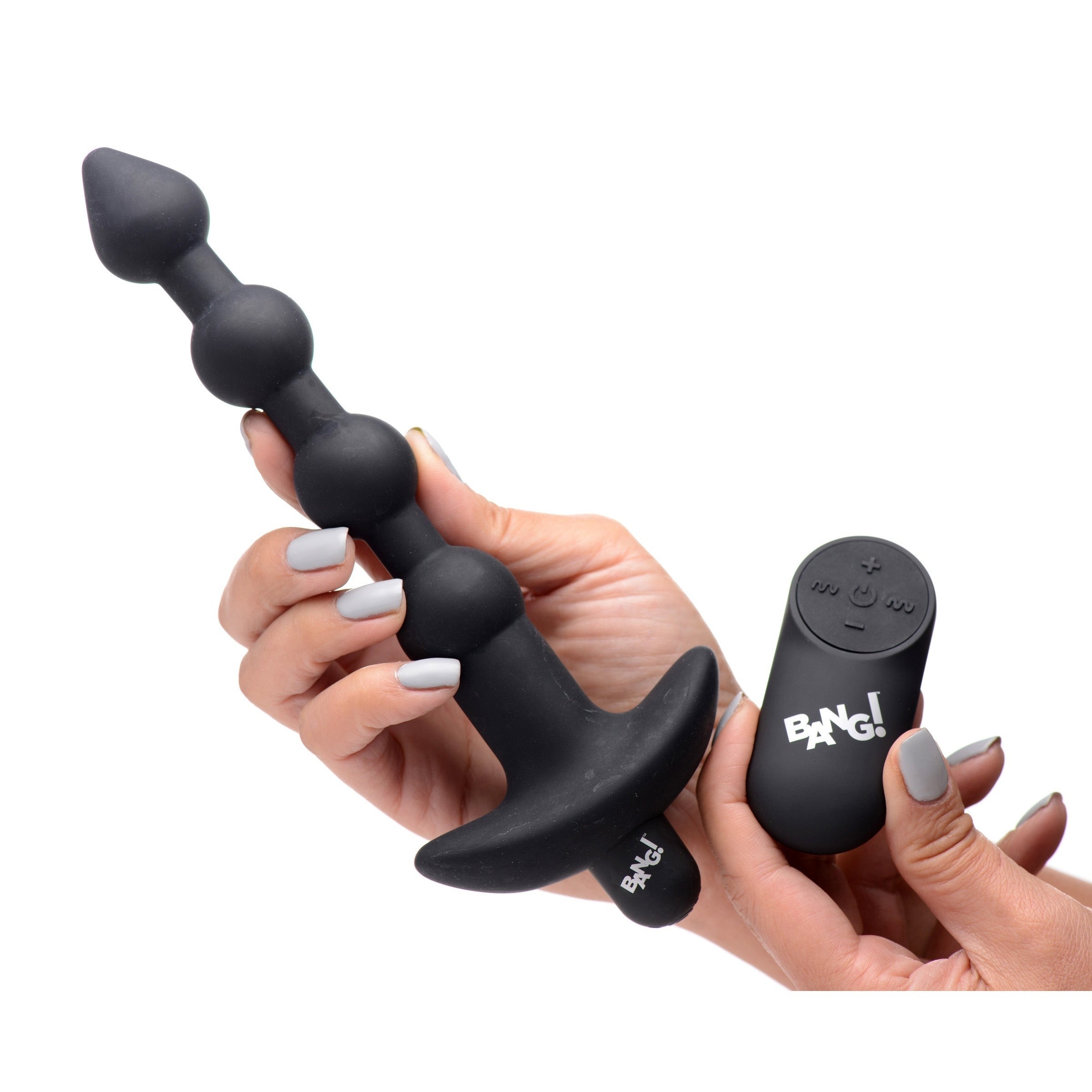 BANG! VIBE SILICONE ANAL BEADS & REMOTE CONTROL - NEGRO