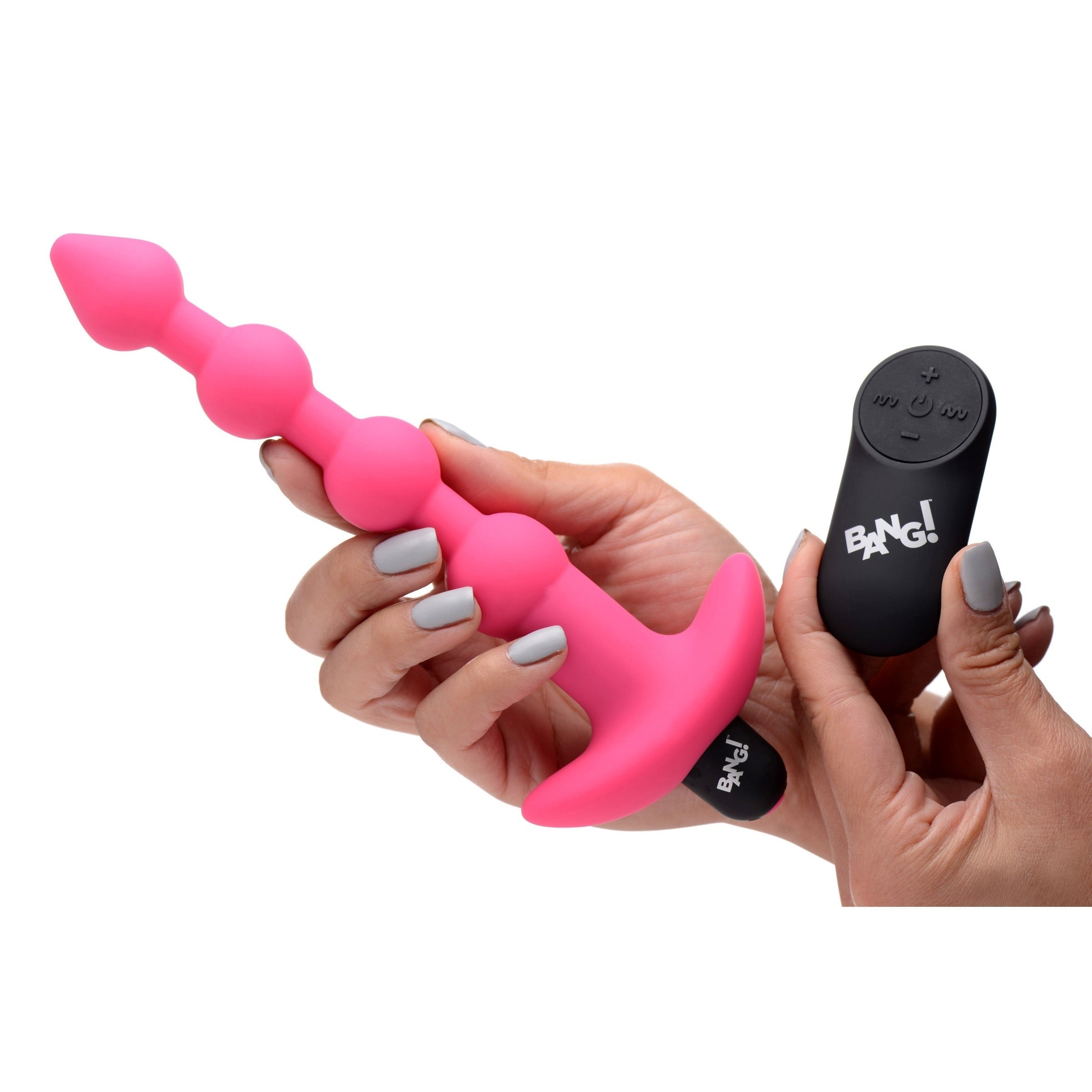 BANG! VIBE SILICONE ANAL BEADS & REMOTE CONTROL - ROSA