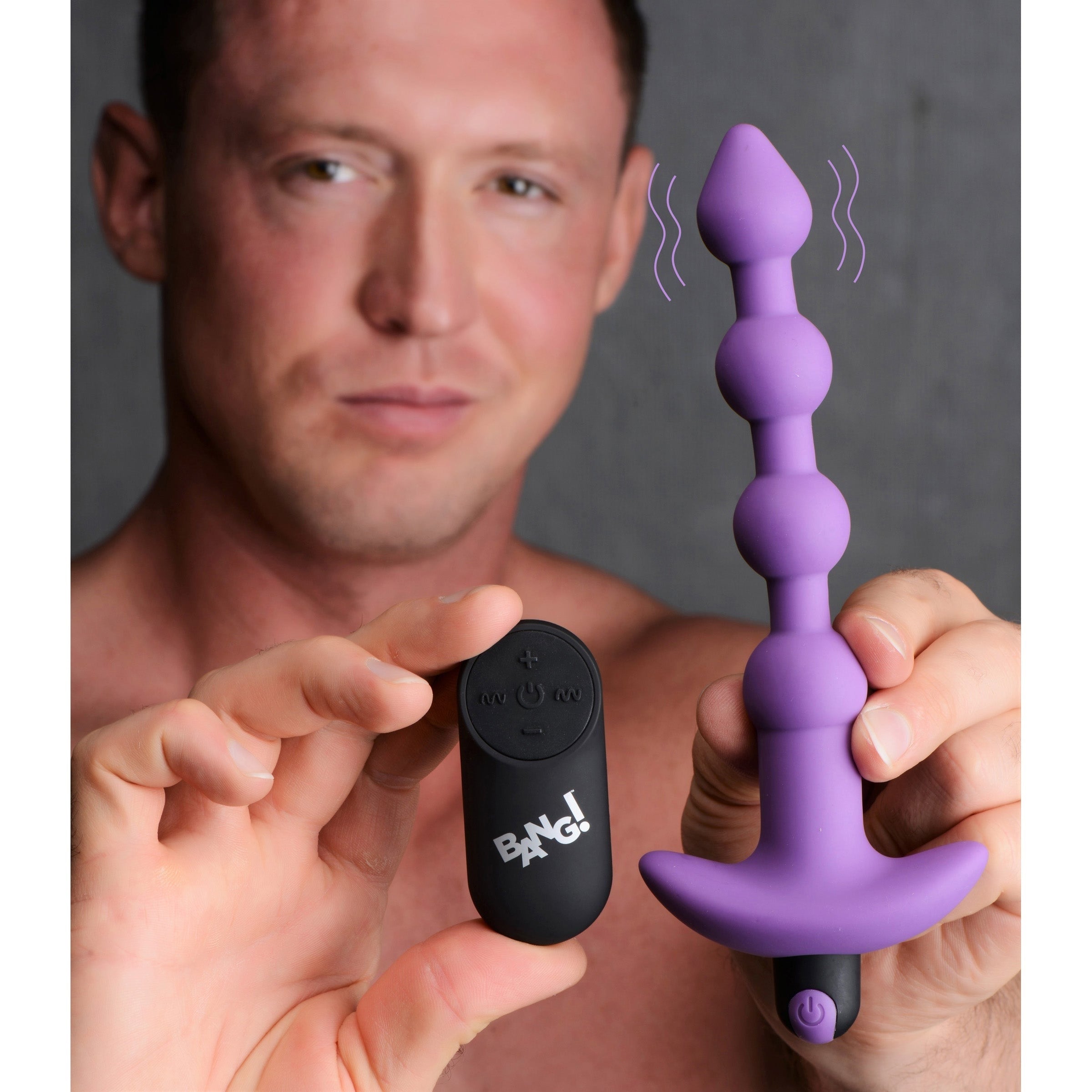 BANG! VIBE SILICONE ANAL BEADS & REMOTE CONTROL - MORADO