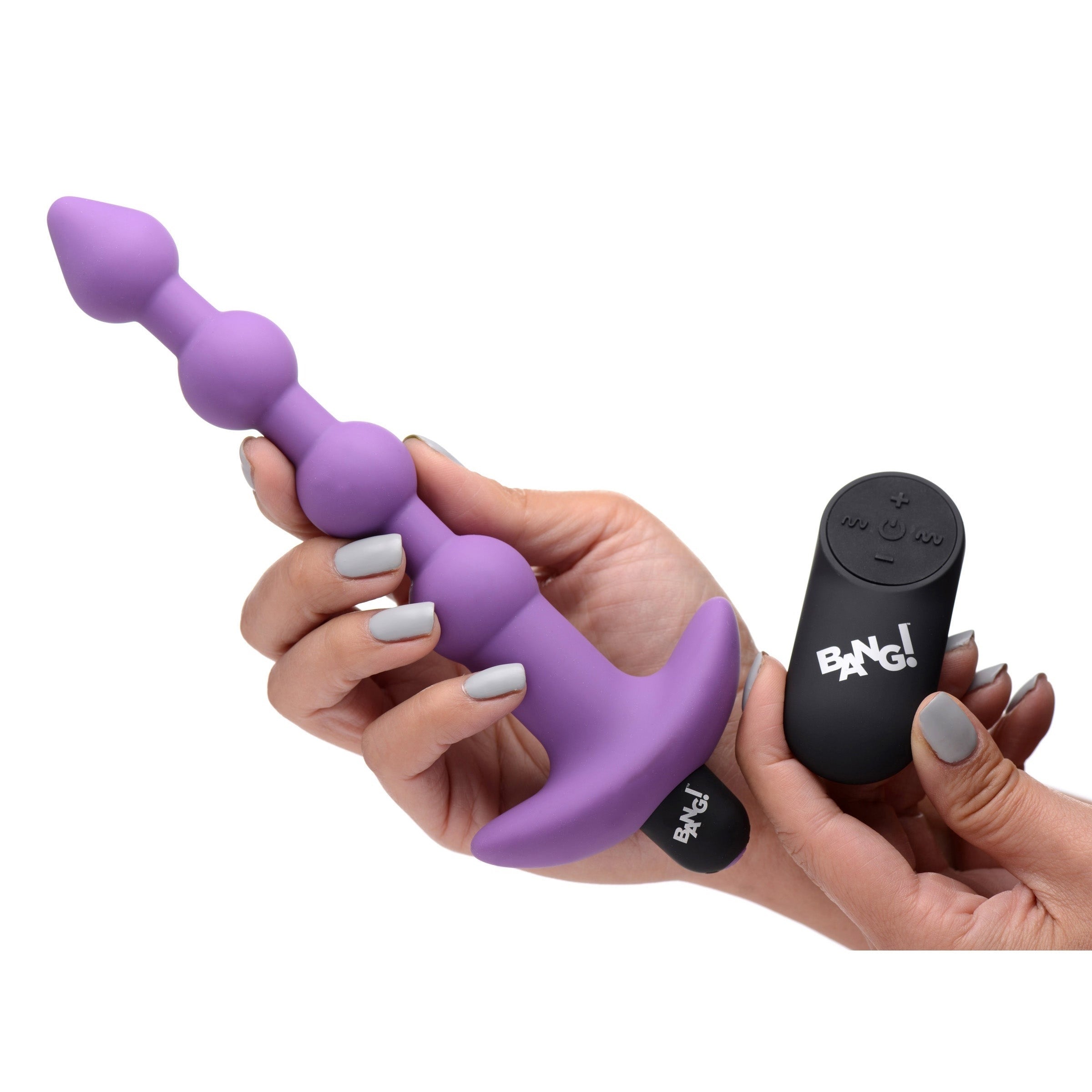BANG! VIBE SILICONE ANAL BEADS & REMOTE CONTROL - MORADO