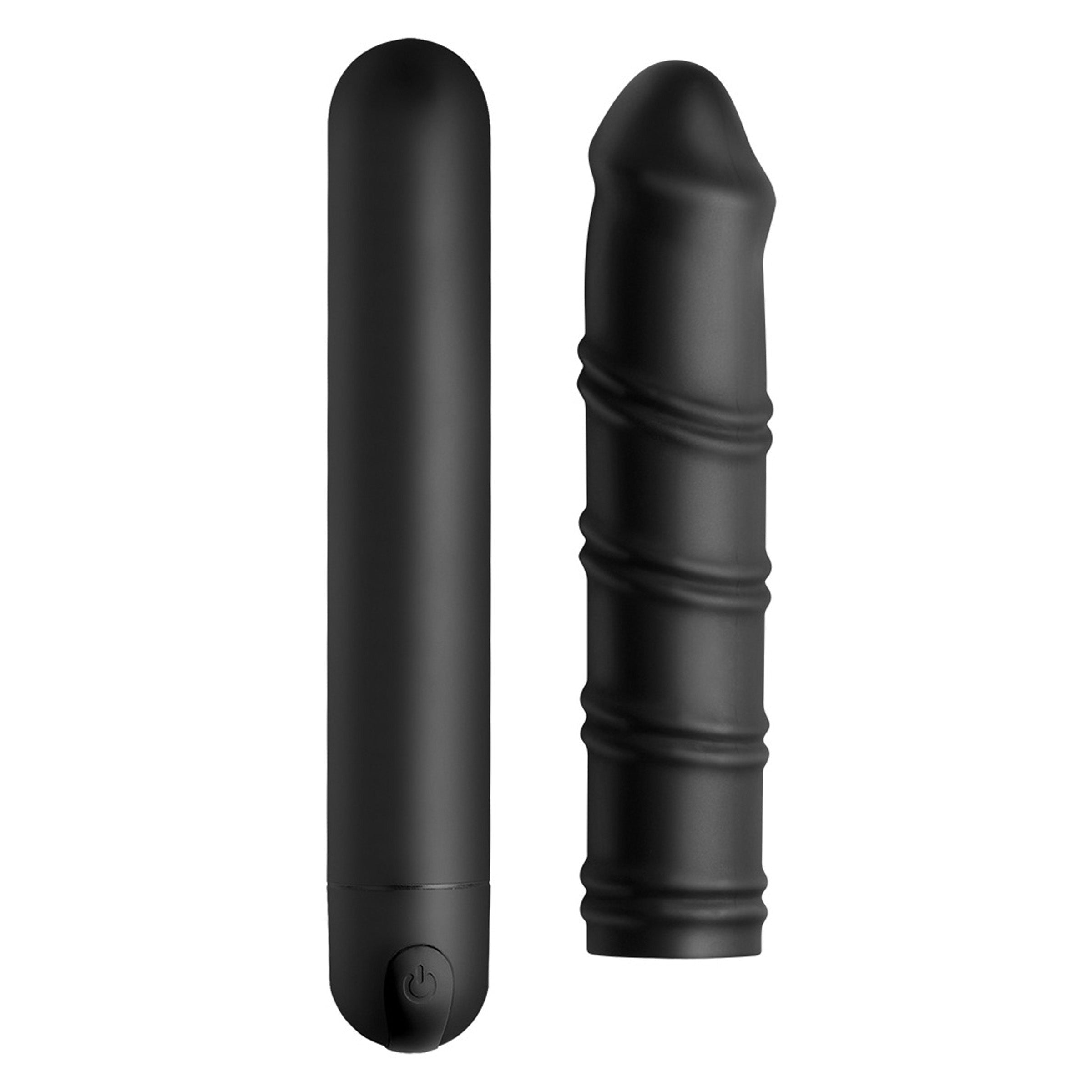 XL BULLET & SWIRL SILICONE SLEEVE - BLACK