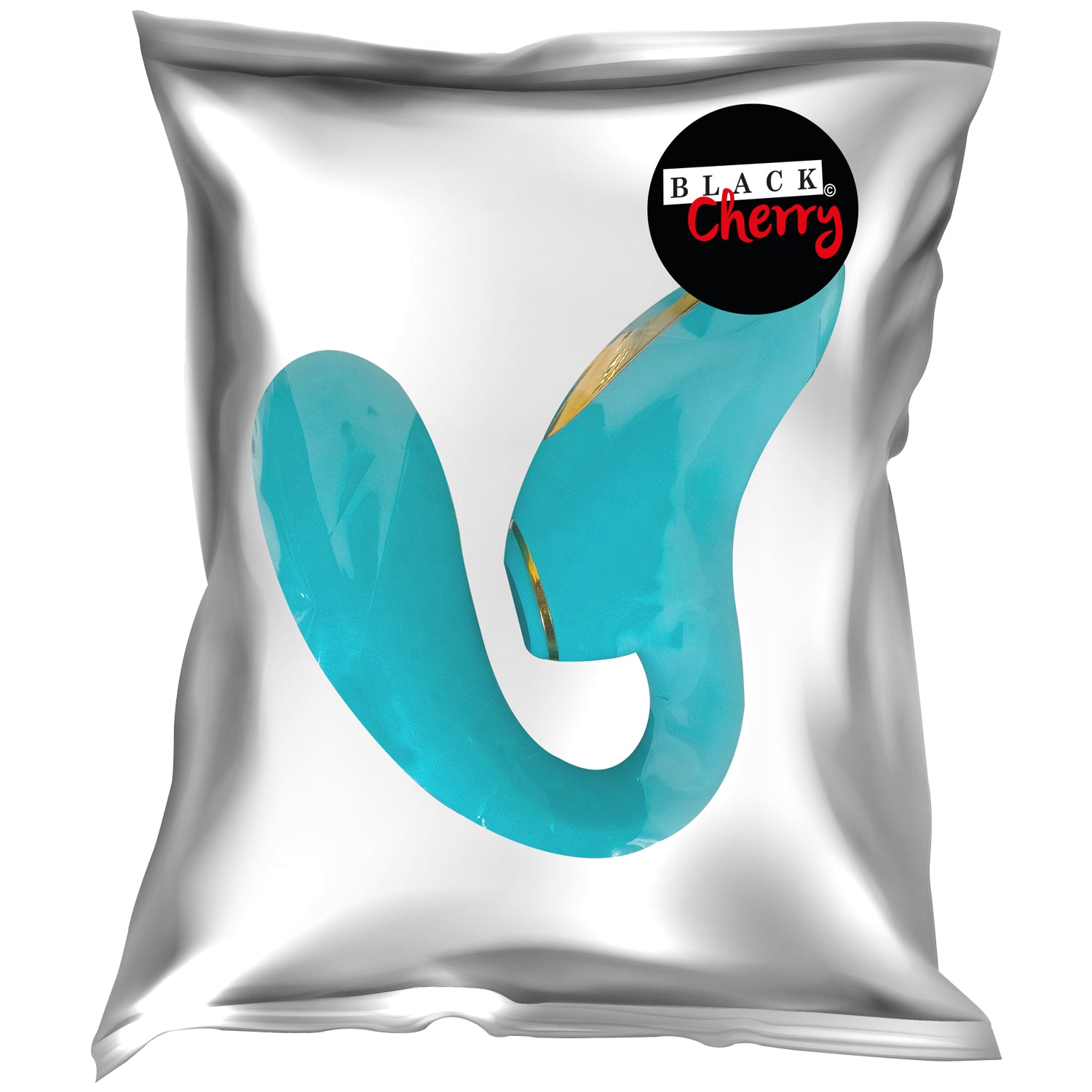 BLACK CHERRY FISHHOOK SUCTION VIBRATOR - AZUL