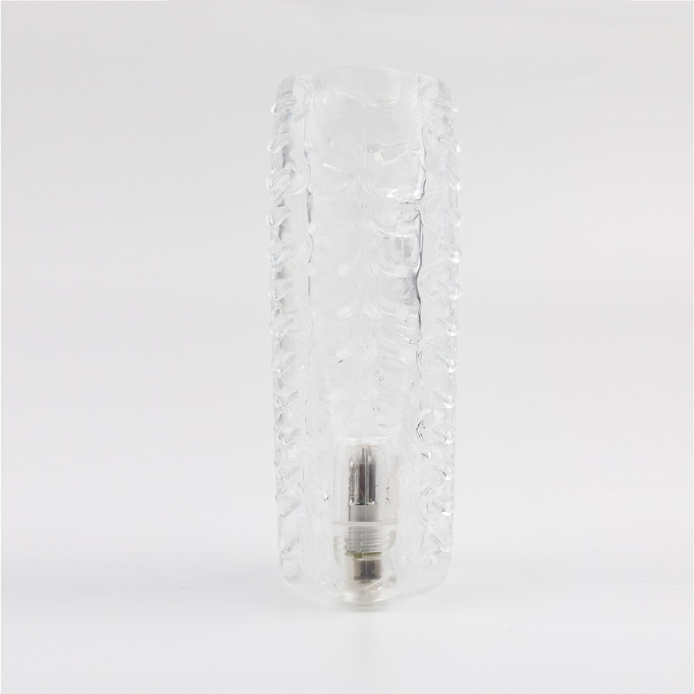 BLACK CHERRY SUPER SUCKER VIBRATING STROKER - CLEAR