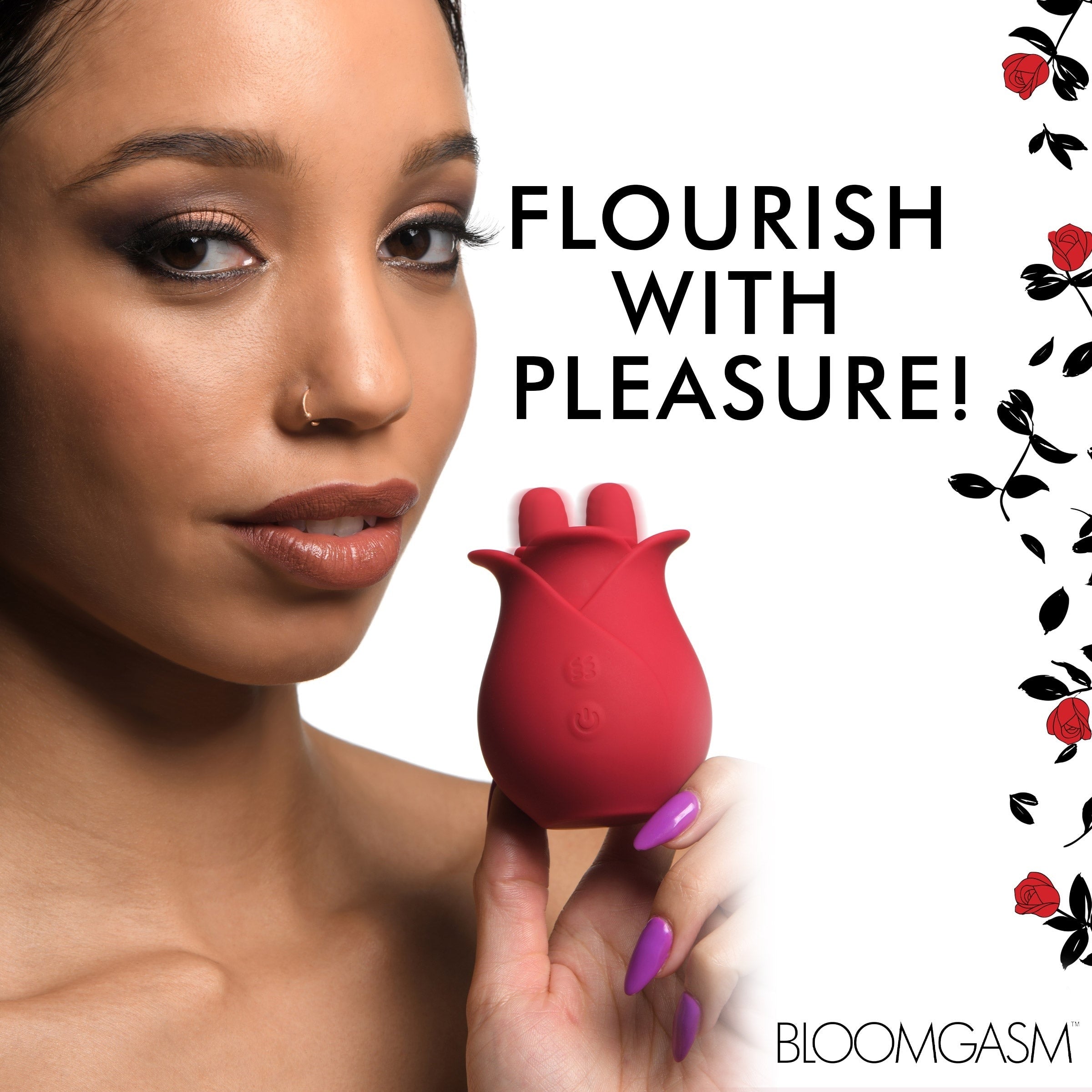 THE ROSE FONDLE 10X MASSAGING ROSE SILICONE CLIT STIMULATORS