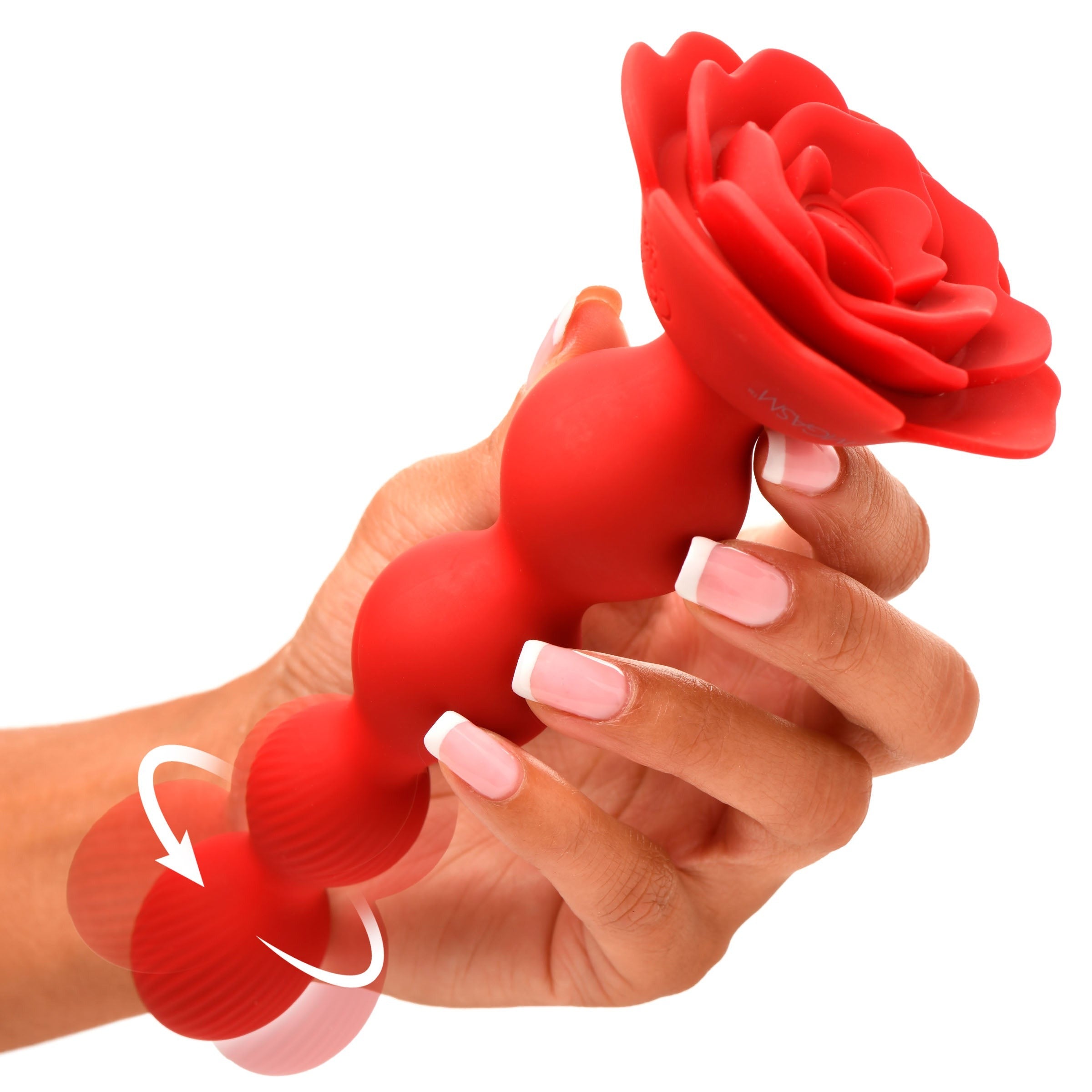 BLOOMGASM ROSE TWIRL 10X VIBRATING & ROTATING SILICONE ANAL BEADS