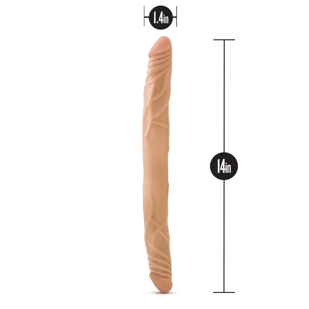 B YOURS 14” DOUBLE DILDO - LATIN