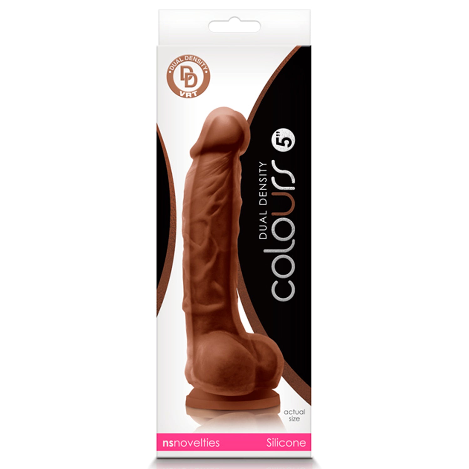 COLOURS DUAL DENSITY 5" DILDO – CAFÉ